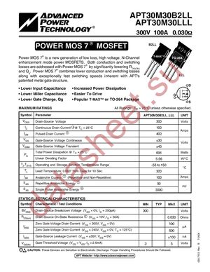 APT30M30B2LLG datasheet  